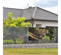 Grande bannière de fête d'anniversaire à suspendre au mur - Chat jaguar sur un tronc d'arbre - Bannière de vacances personnalisée - Décorations de photographie de fond - Drapeau de maison