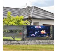 Grande bannière de fête d'anniversaire à suspendre au mur - Fleurs de nuit - Bannière de vacances personnalisée - Décorations de photographie de fond - Drapeau de maison - Fournitures de fête - Petite