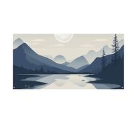 Grande bannière de fête Rivers And Mountainsb - 180 x 90 cm - À suspendre au mur - Bannière de fond pour fête d'anniversaire, extérieur et intérieur