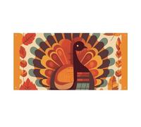 Grande bannière de fête Turkey in Front of Leavesb - 120 x 60 cm - À suspendre au mur - Bannière de fond pour fête d'anniversaire, extérieur et intérieur