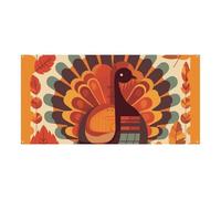 Grande bannière de fête Turkey in Front of Leavesb - 180 x 90 cm - À suspendre au mur - Bannière de fond pour fête d'anniversaire, extérieur et intérieur