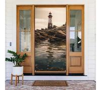 Grande bannière de porte « Welcome Spring » à suspendre - Phare de bienvenue - Panneau de bienvenue - Pour porte et fenêtre - Décoration extérieure saisonnière