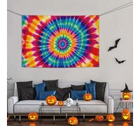 Grande bannière décorative de fête, bannière murale personnalisée à motif tie-dye pour photographie de mariage, fête d'anniversaire - 119 x 180 cm