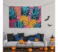 Grande bannière décorative de fête, bannière murale personnalisée à suspendre pour anniversaire, cour, bannière couleur ananas pour photographie 119 x 180 cm