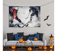 Grande bannière décorative de fête, bannière murale personnalisée à suspendre pour anniversaire, cour, hockey sur glace, arrière-plan pour photographie - 119 x 180 cm