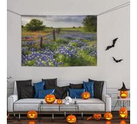 Grande bannière décorative de fête, bannière murale personnalisée à suspendre pour anniversaire, cour, drapeau du Texas, Bluebonnets, arrière-plan de photographie pour mariage, fête d'anniversaire