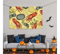 Grande bannière décorative de fête, bannière murale personnalisée à suspendre pour anniversaire, cour, drapeau de homard et citron, arrière-plan pour photographie de mariage, fête d'anniversaire - 119