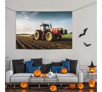 Grande bannière décorative de fête, bannière murale personnalisée à suspendre pour anniversaire, cour, tracteur, ferme, photographie de fond pour mariage, fête d'anniversaire - 119 x 180 cm