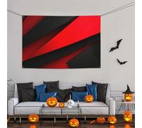 Grande bannière décorative de fête, bannière murale personnalisée à suspendre pour anniversaire, cour, drapeau rouge et noir, 119 x 180 cm pour décoration de fête d'anniversaire