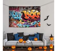 Grande bannière décorative de fête, bannière murale personnalisée à suspendre pour anniversaire, cour, graffiti, hip-hop, photographie de fond pour mariage, fête d'anniversaire - 119 x 180 cm