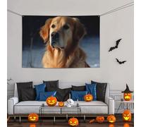 Grande bannière décorative de fête, bannière murale personnalisée à suspendre pour anniversaire, cour, drapeau Golden Retriever, fond de photographie pour mariage, fête d'anniversaire - 119 x 180 cm