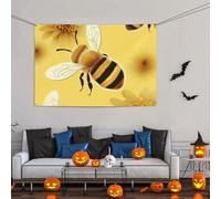 Grande bannière décorative de fête, bannière murale personnalisée à suspendre pour anniversaire, cour, drapeau d'abeille, arrière-plan pour photographie de fête, mariage, fête d'anniversaire - 119 x