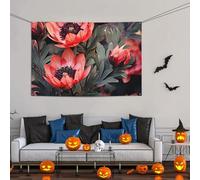 Grande bannière décorative de fête, bannière murale personnalisée à suspendre pour anniversaire, cour, bannière à fleurs rouges pour photographie de fête, 119 x 180 cm