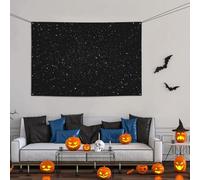 Grande bannière décorative de fête, bannière murale personnalisée à suspendre pour anniversaire, cour, drapeau noir à paillettes pour photographie de mariage, fête d'anniversaire - 119 x 180 cm