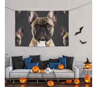 Grande bannière décorative de fête, bannière murale personnalisée à suspendre pour anniversaire, cour, drapeau de bouledogue français, arrière-plan de photographie pour mariage, fête d'anniversaire