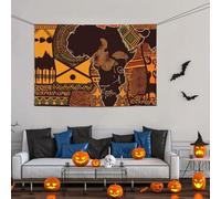 Grande bannière décorative de fête, bannière murale personnalisée à suspendre pour anniversaire, cour, drapeau africain, motif carte ethnique, fond de photographie pour mariage, fête d'anniversaire