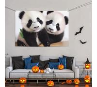 Grande bannière décorative de fête, bannière murale personnalisée à suspendre pour anniversaire, cour, bannière bébé pandas, fond de photographie 119 x 180 cm