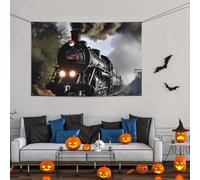 Grande bannière décorative de fête, bannière murale personnalisée à suspendre pour anniversaire, cour, drapeau de train à vapeur, fond de photographie pour mariage, fête d'anniversaire - 119 x 180 cm