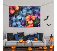 Grande bannière décorative de fête, bannière murale personnalisée à suspendre pour anniversaire, cour, bannière de fête à fleurs tropicales, arrière-plan pour photographie de mariage, fête