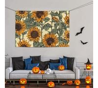Grande bannière décorative de fête, bannière murale personnalisée, bannière d'anniversaire, drapeau de cour, tournesols romantiques, fond de photographie 119 x 180 cm