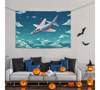 Grande bannière décorative de fête, toile de fond murale personnalisée, bannière d'anniversaire, cour, drapeau d'avion en papier, fond de photographie 119 x 180 cm