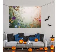 Grande bannière décorative de fête, toile de fond murale personnalisée, bannière d'anniversaire, cour, drapeau floral, tourbillons de lierre, fond de photographie 119 x 180 cm