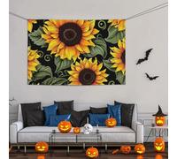 Grande bannière décorative de fête, toile de fond murale personnalisée, bannière d'anniversaire, cour, drapeau floral, tournesol, fond de photographie 119 x 180 cm