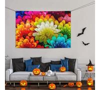 Grande bannière décorative de fête, toile de fond murale personnalisée, bannière d'anniversaire, de cour, drapeau de cour, fleurs colorées, fond de photographie 119 x 180 cm