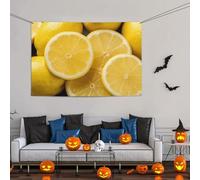 Grande bannière décorative de fête, toile de fond murale personnalisée, bannière d'anniversaire, drapeau de cour, jaune citron, fond de photographie 119 x 180 cm