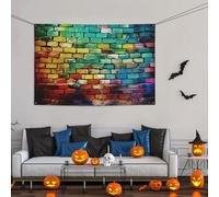 Grande bannière décorative de fête, toile de fond murale personnalisée, bannière d'anniversaire, drapeau de cour, drapeau de brique colorée, fond de photographie 119 x 180 cm