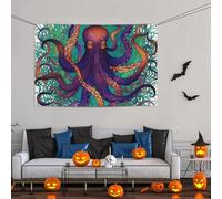 Grande bannière décorative de fête, toile de fond murale personnalisée pour anniversaire, cour, drapeau coloré, pieuvre, fond de photographie 119 x 180 cm