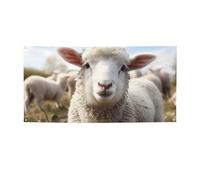 Grande bannière en forme de mouton avec œillets - Décoration de fête - Pour intérieur et extérieur - Pour événement, anniversaire - Taille S