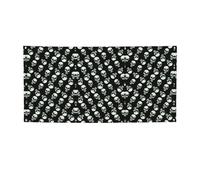 Grande bannière en vinyle avec motif tête de mort noire personnalisable pour décoration de fête intérieure et extérieure