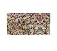 Grande bannière en vinyle avec motif tête de mort pour décoration intérieure et extérieure