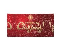 Grande bannière en vinyle personnalisable Merry Christmas Too pour décoration de fête intérieure et extérieure