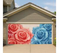 Grande bannière florale scintillante pour porte de garage, décoration de fête intérieure et extérieure, fond saisonnier pour printemps et été, 397 x 180 cm