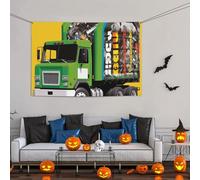Grande bannière « I Love Garbage Trucks » - Décoration de fête - 119 x 180 cm - Toile de fond murale personnalisée pour anniversaire, cour, drapeau de fête, photographie de fond pour mariage