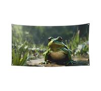 Grande bannière imprimée de feuilles de grenouille, bannière de faveurs de fête d'anniversaire - Décoration à suspendre pour cadeaux de célébration