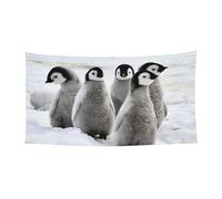 Grande bannière imprimée de pingouin empereur, bannière de faveurs de fête d'anniversaire - Décoration à suspendre pour cadeaux de célébration