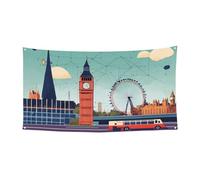 Grande bannière imprimée « I Love London » pour fête d'anniversaire - Décoration à suspendre pour cadeaux de célébration