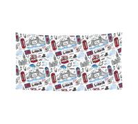 Grande bannière imprimée Londres, bannière de faveurs de fête d'anniversaire - Décoration à suspendre pour cadeaux de célébration