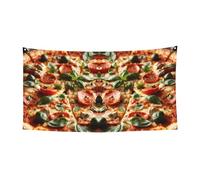 Grande bannière imprimée pizza pepperoni 3D, bannière de cadeaux de fête d'anniversaire - Décoration à suspendre pour cadeaux de célébration