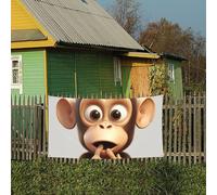 Grande bannière murale à suspendre The Silent Monkey - 177,8 x 88,9 cm - Toile de fond pour Nouvel An, remise de diplôme, mariage, fête d'anniversaire