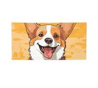 Grande bannière murale personnalisée avec œillets - Motif chien Corgi - Décoration pour fête d'anniversaire, mariage, extérieur et intérieur - Petite taille