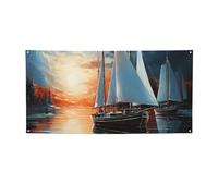 Grande bannière paysage de voile avec œillets - Décoration de fête - Pour intérieur et extérieur - Bannière pour événement, anniversaire - Petite taille