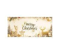 Grande bannière pour extérieur, intérieur, Vacances, fête de Noël, Panneau avec Joyeux vœux pour Maison, Magasin, vitrine, cheminée (B, AM)