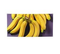Grande bannière unique en forme de banane avec œillets - Décoration de fête - Pour intérieur et extérieur - Bannière pour événement, anniversaire - Taille M
