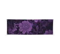 Grande bannière vierge violette pour décoration de la maison, bannière 300D avec quatre trous ronds en métal - Grand drapeau pour anniversaire, fête d'affaires