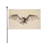 Grande bannière vintage avec œillets pour décoration d'intérieur ou d'extérieur Motif chauve-souris 90 x 152 cm