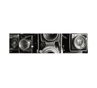 Grande bannière vintage avec motif de caméra 120 x 30 cm à suspendre au mur pour fête d'anniversaire, décoration de fête extérieure et intérieure